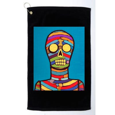 Halloween Folk Art Mummy Design Scary Mummy Golf Towel