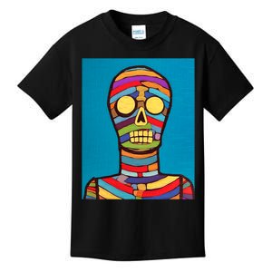 Halloween Folk Art Mummy Design Scary Mummy Kids T-Shirt