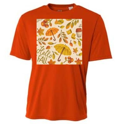 Hello Fall Autumn Season Cooling Performance Crew T-Shirt