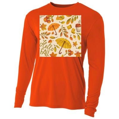 Hello Fall Autumn Season Cooling Performance Long Sleeve Crew