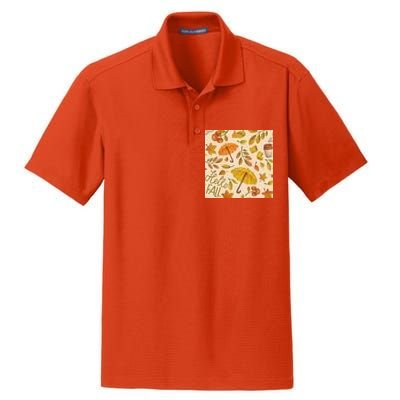 Hello Fall Autumn Season Dry Zone Grid Polo