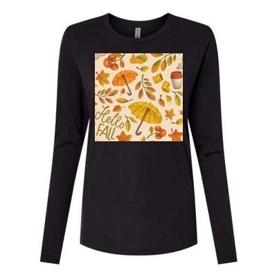 Hello Fall Autumn Season Womens Cotton Relaxed Long Sleeve T-Shirt