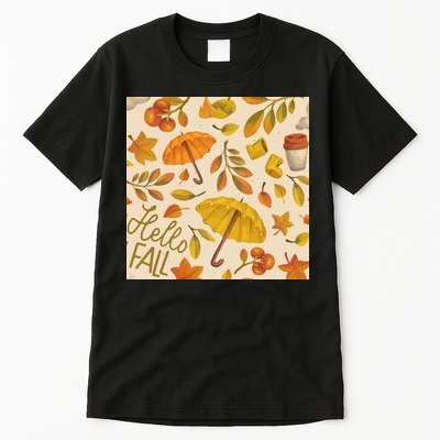 Hello Fall Autumn Season Tall T-Shirt