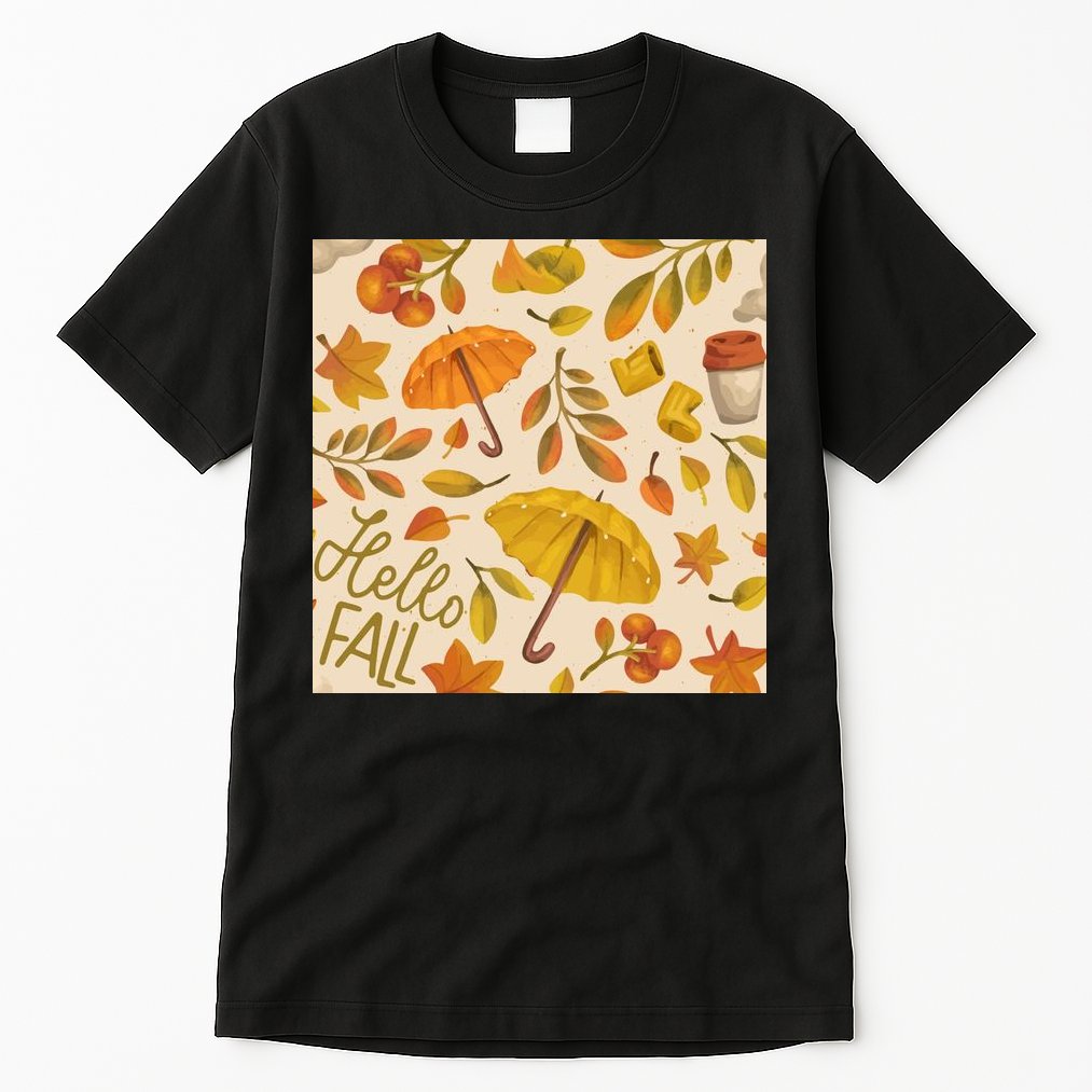 Hello Fall Autumn Season Tall T-Shirt
