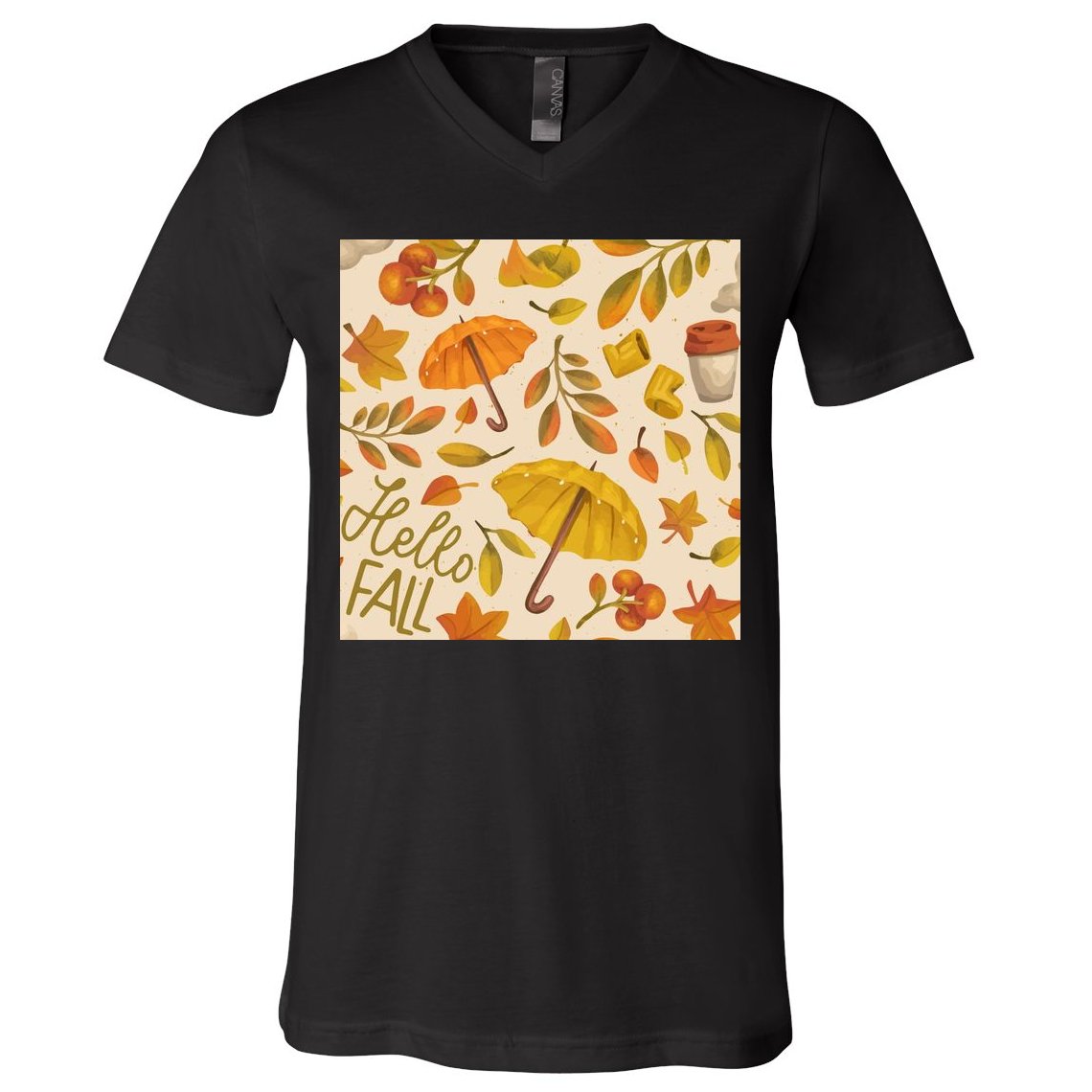 Hello Fall Autumn Season V-Neck T-Shirt
