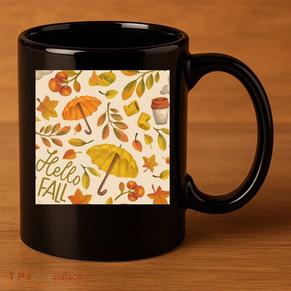 Hello Fall Autumn Season 11oz C Handle Ceramic Mug