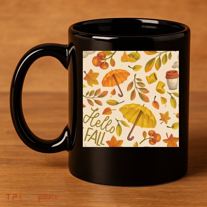 Hello Fall Autumn Season 11oz C Handle Ceramic Mug