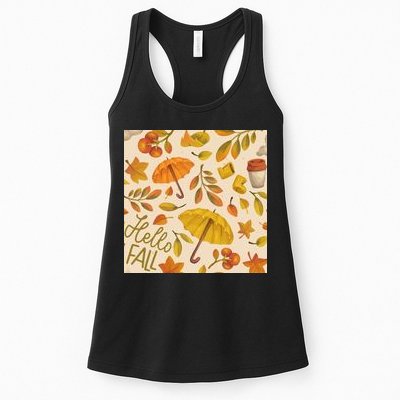 Hello Fall Autumn Season Womens Tank Top