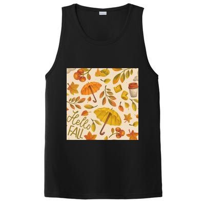 Hello Fall Autumn Season PosiCharge Competitor Tank