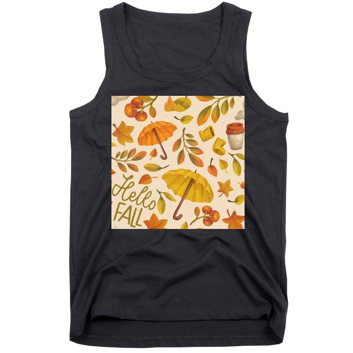 Hello Fall Autumn Season Tank Top