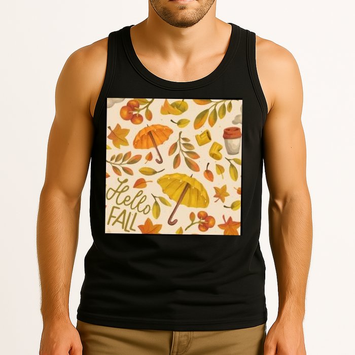 Hello Fall Autumn Season Tank Top