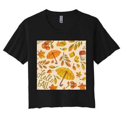 Hello Fall Autumn Season Crop Top