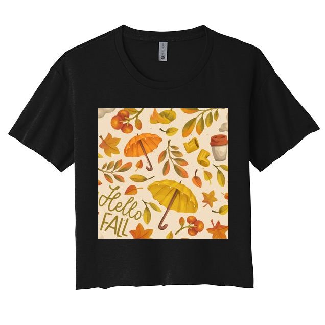 Hello Fall Autumn Season Crop Top