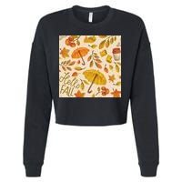 Hello Fall Autumn Season Cropped Pullover Crew