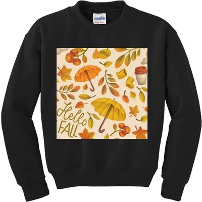 Hello Fall Autumn Season Kids Sweatshirt