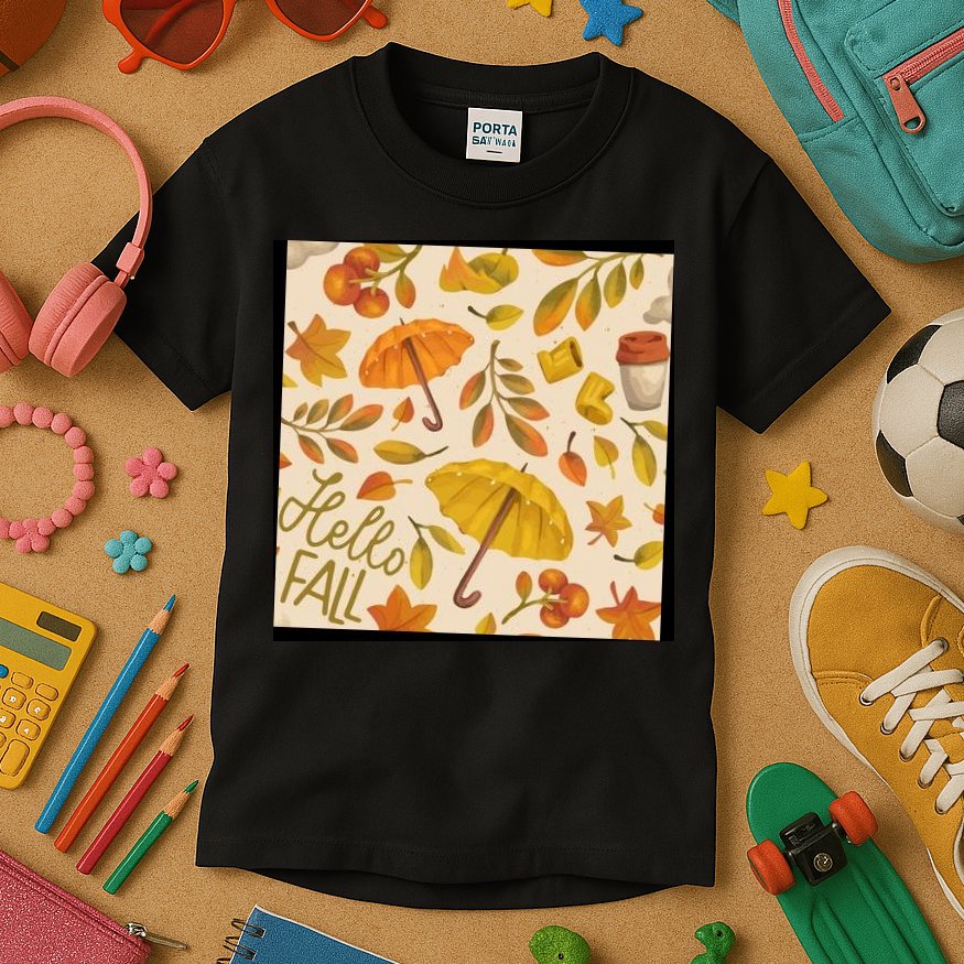 Hello Fall Autumn Season Kids T-Shirt