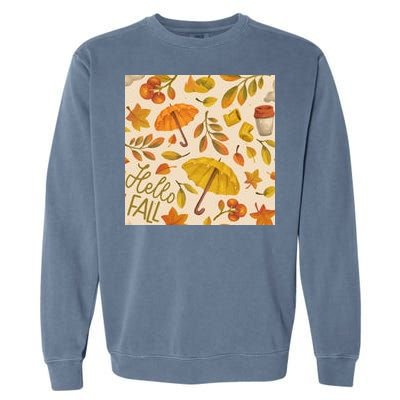 Hello Fall Autumn Season Garment-Dyed Sweatshirt