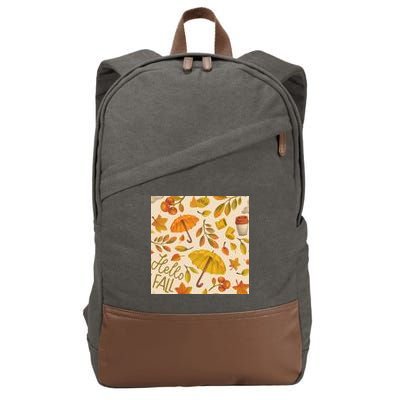 Hello Fall Autumn Season Cotton Canvas Backpack