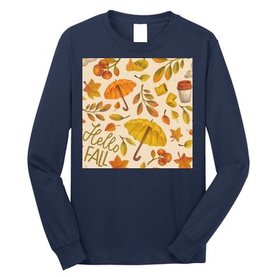 Hello Fall Autumn Season Long Sleeve Shirt