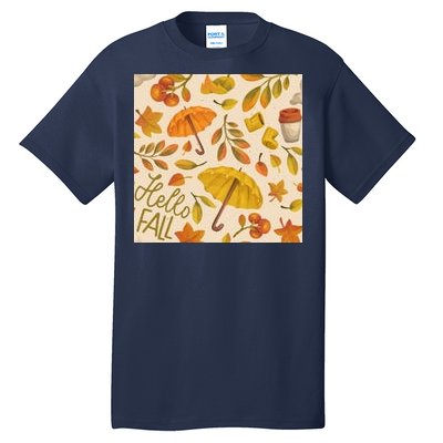 Hello Fall Autumn Season Tall T-Shirt