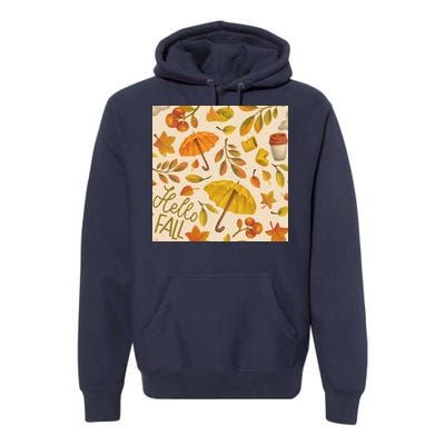 Hello Fall Autumn Season Premium Hoodie