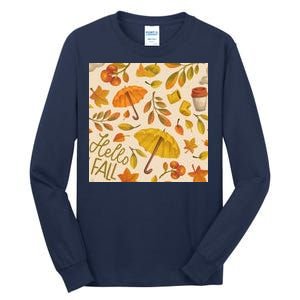 Hello Fall Autumn Season Tall Long Sleeve T-Shirt