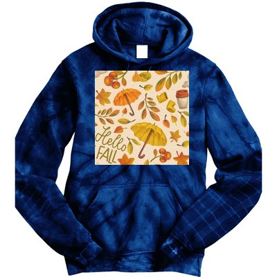 Hello Fall Autumn Season Tie Dye Hoodie