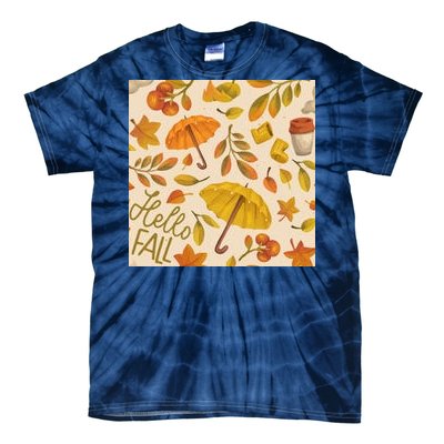 Hello Fall Autumn Season Tie-Dye T-Shirt