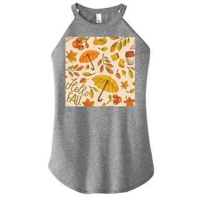 Hello Fall Autumn Season Women’s Perfect Tri Rocker Tank