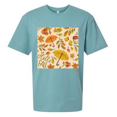 Hello Fall Autumn Season Sueded Cloud Jersey T-Shirt