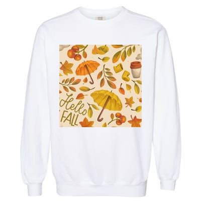 Hello Fall Autumn Season Garment-Dyed Sweatshirt