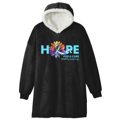 Hope For A Cure Diabetes Diabetic Awarenes Hooded Wearable Blanket