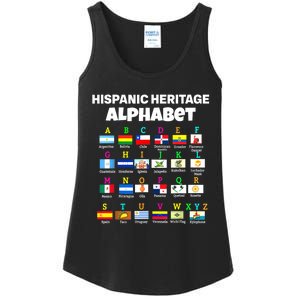 Hispanic Flag Alphabet For Teachers Educational Latin Flags Ladies Essential Tank