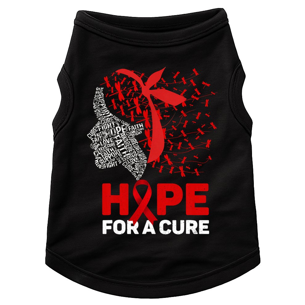 Hope For A Cure Red Ribbon National Hiv Awareness Month Doggie Tank