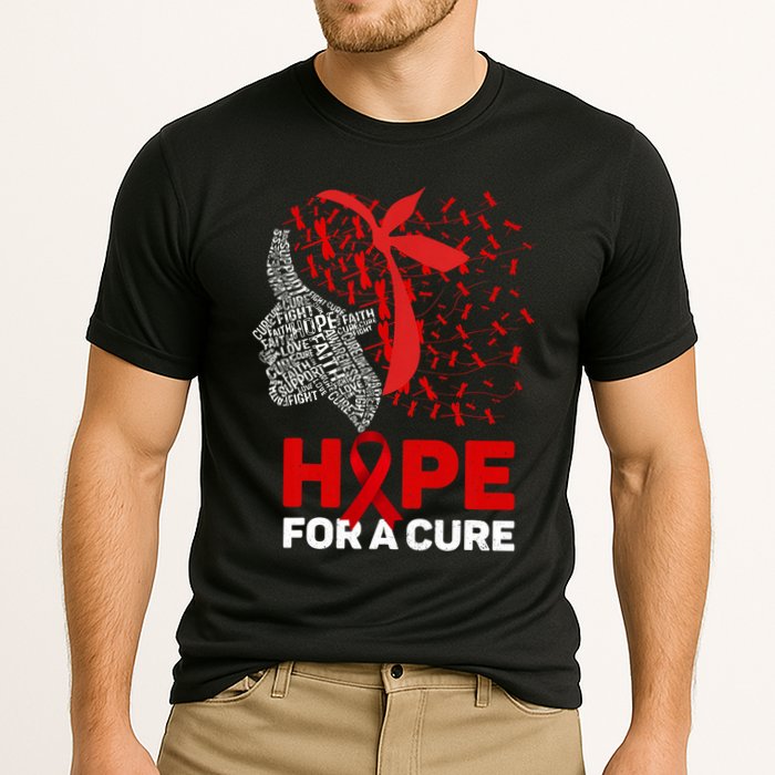 Hope For A Cure Red Ribbon National Hiv Awareness Month Cooling Performance Crew T-Shirt