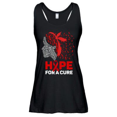 Hope For A Cure Red Ribbon National Hiv Awareness Month Ladies Essential Flowy Tank