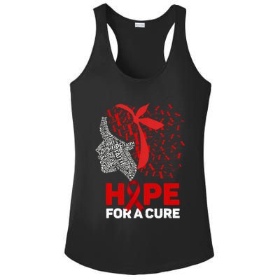 Hope For A Cure Red Ribbon National Hiv Awareness Month Ladies PosiCharge Competitor Racerback Tank