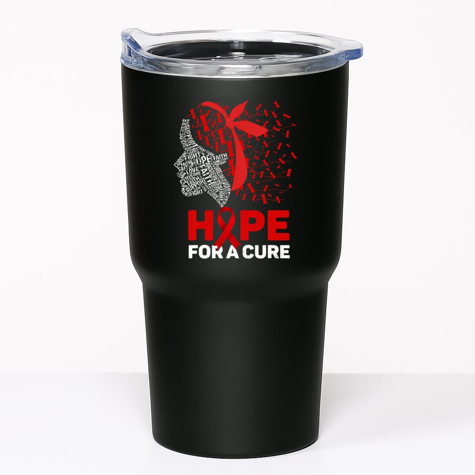 Hope For A Cure Red Ribbon National Hiv Awareness Month Tumbler