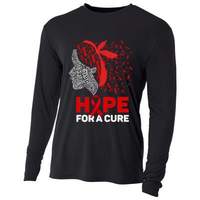 Hope For A Cure Red Ribbon National Hiv Awareness Month Cooling Performance Long Sleeve Crew