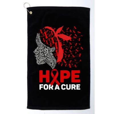 Hope For A Cure Red Ribbon National Hiv Awareness Month Golf Towel