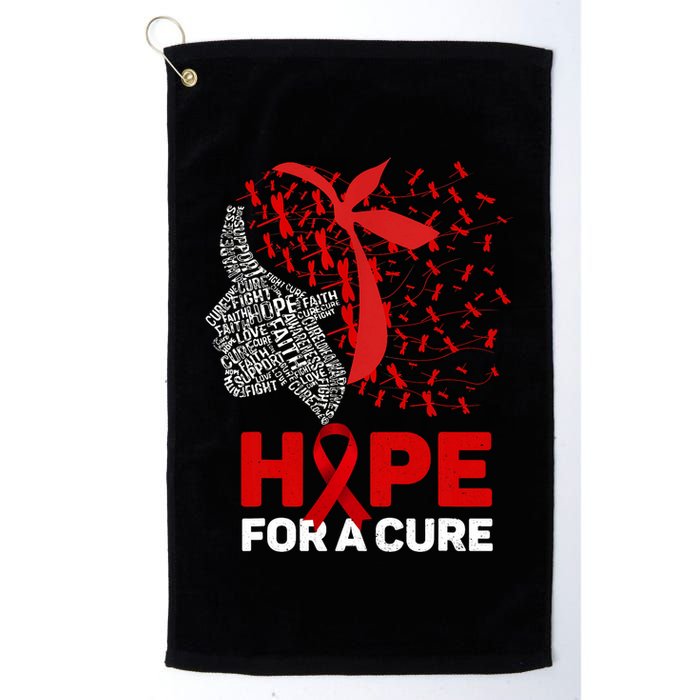 Hope For A Cure Red Ribbon National Hiv Awareness Month Golf Towel