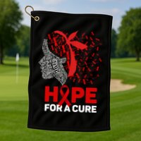 Hope For A Cure Red Ribbon National Hiv Awareness Month Golf Towel