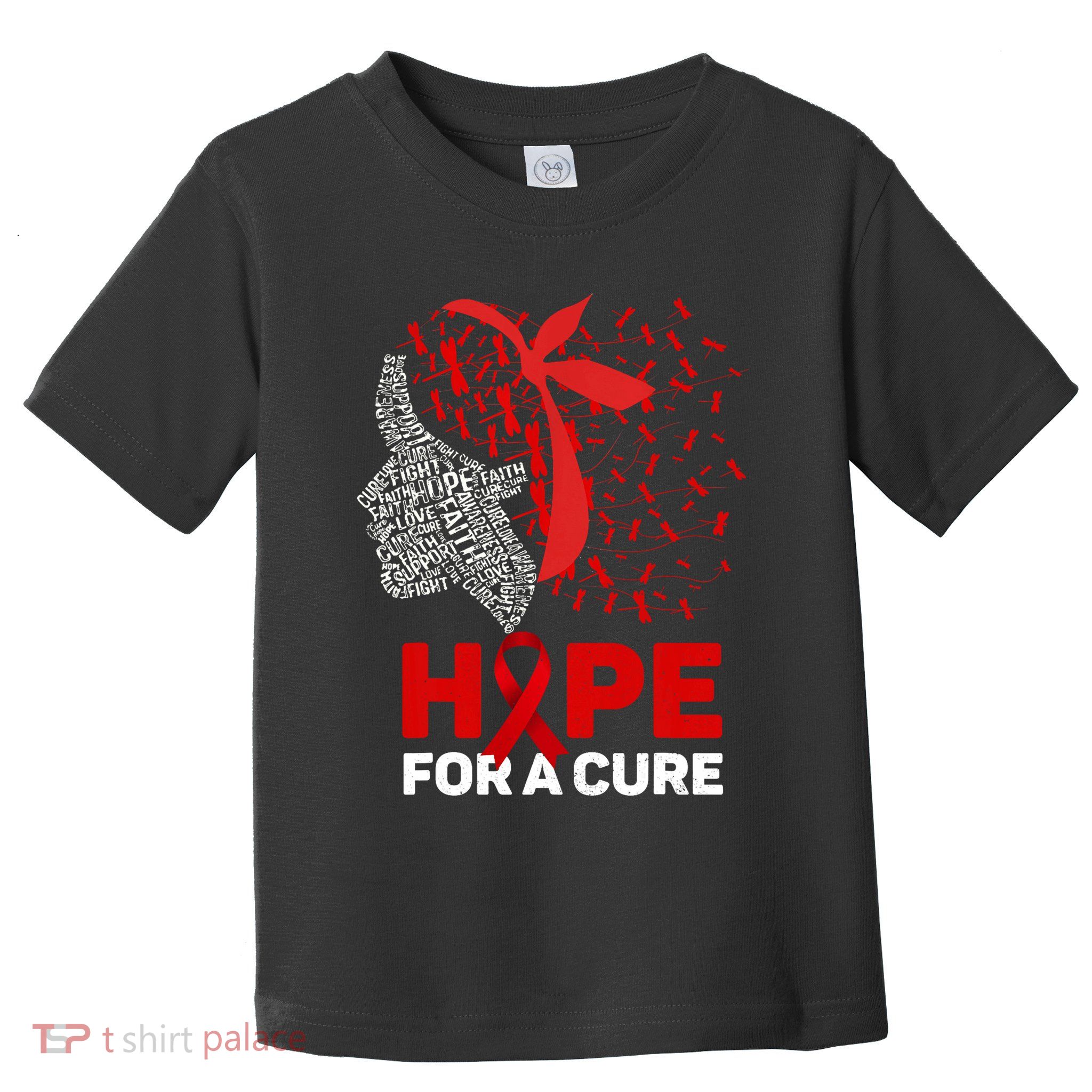 Hope For A Cure Red Ribbon National Hiv Awareness Month Toddler T-Shirt