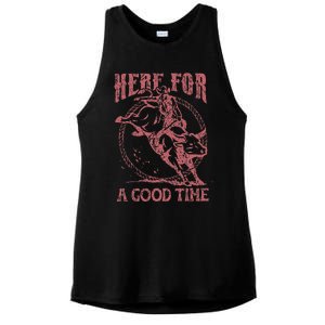 Here For A Good Time Cowboy Cowgirl Western Country Music Ladies PosiCharge Tri-Blend Wicking Tank