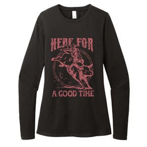 Here For A Good Time Cowboy Cowgirl Western Country Music Womens CVC Long Sleeve Shirt