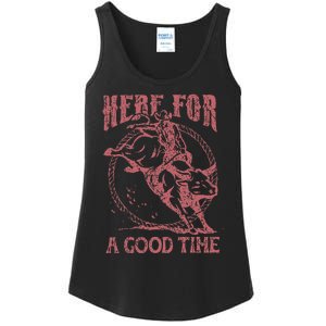 Here For A Good Time Cowboy Cowgirl Western Country Music Ladies Essential Tank