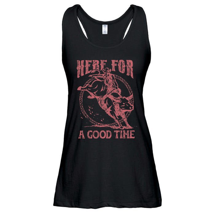 Here For A Good Time Cowboy Cowgirl Western Country Music Ladies Essential Flowy Tank