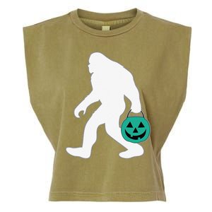 Halloween Food Allergy Teal Pumpkin Bucket Bigfoot Garment-Dyed Women's Muscle Tee