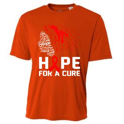 Hope For A Cure National Hiv Awareness Month Red Ribbon Gift Cooling Performance Crew T-Shirt