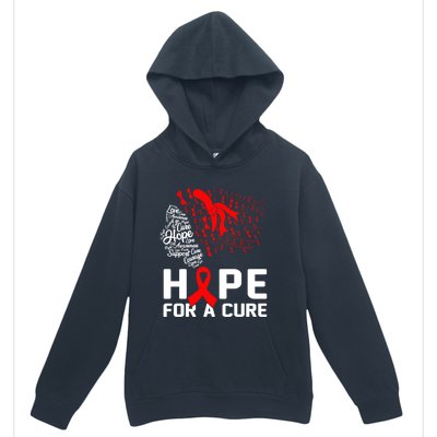 Hope For A Cure National Hiv Awareness Month Red Ribbon Gift Urban Pullover Hoodie